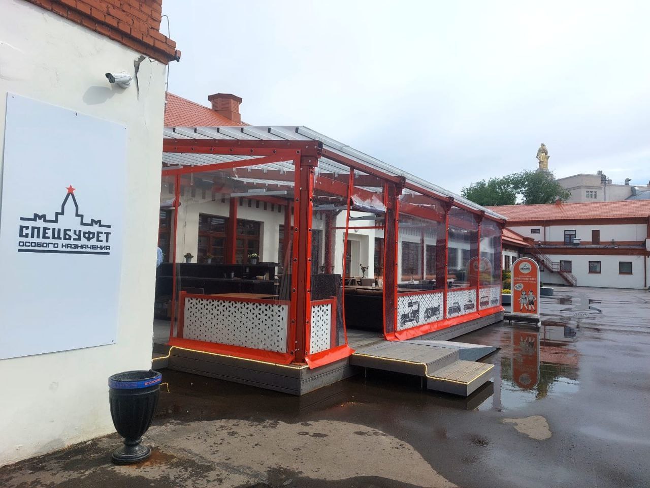 ПВХ шторы для летней террасы кафе в Белом Городке